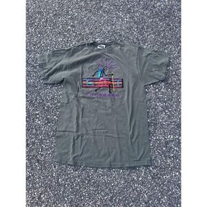 Vintage Tultex Shirt Mens Medium Green Colorado Hiker Embroidered Graphic Tee